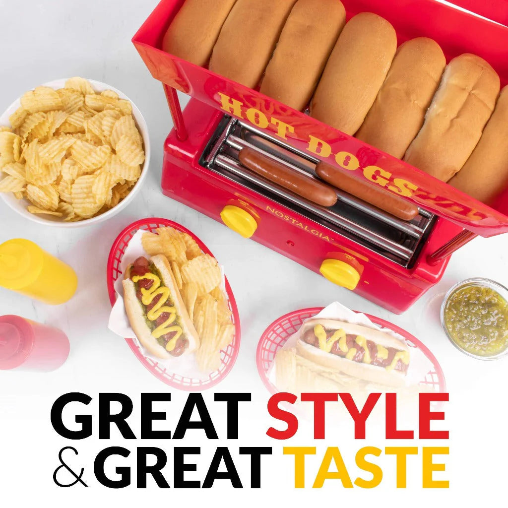 Hot Dog Roller and Bun Warmer, 8 Hot Dog and 6 Bun Capacity D237