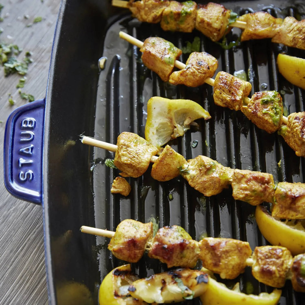 Cast Iron Square Grill Pan, 12-in, Dark Blue W590237