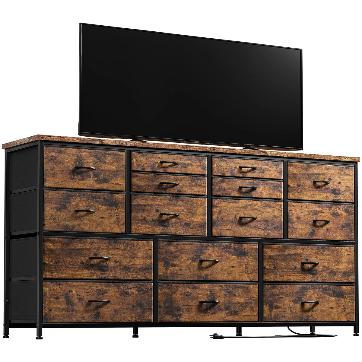 White 16 Drawer Dresser with Power Outlet O569549