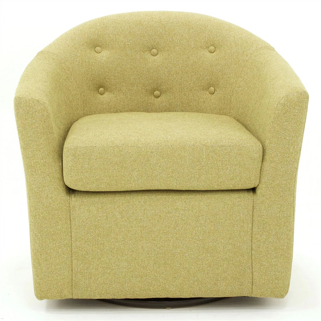 Yellow Fabric Tufted Swivel Chair L102392