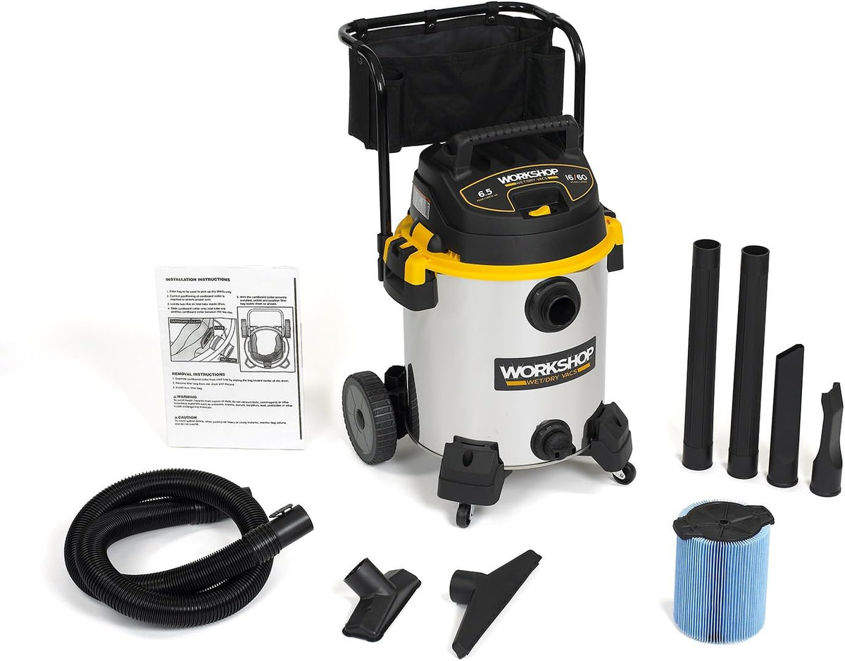 16-Gallon Stainless Steel Wet/Dry Vacuum Cleaner P756390