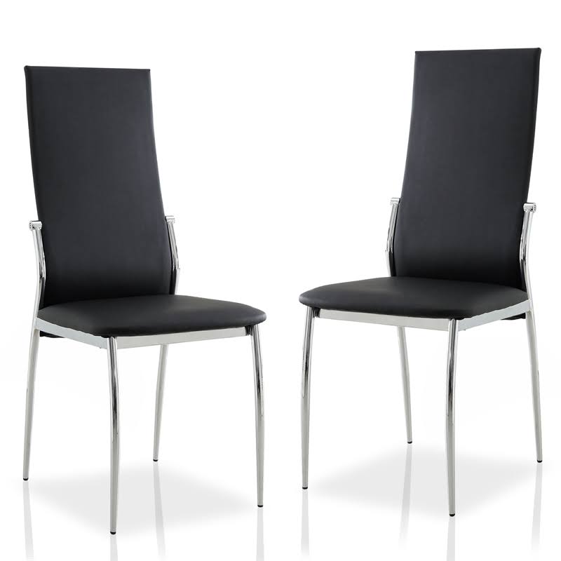 Black Highback Side Chair Set of 2 Z80049
