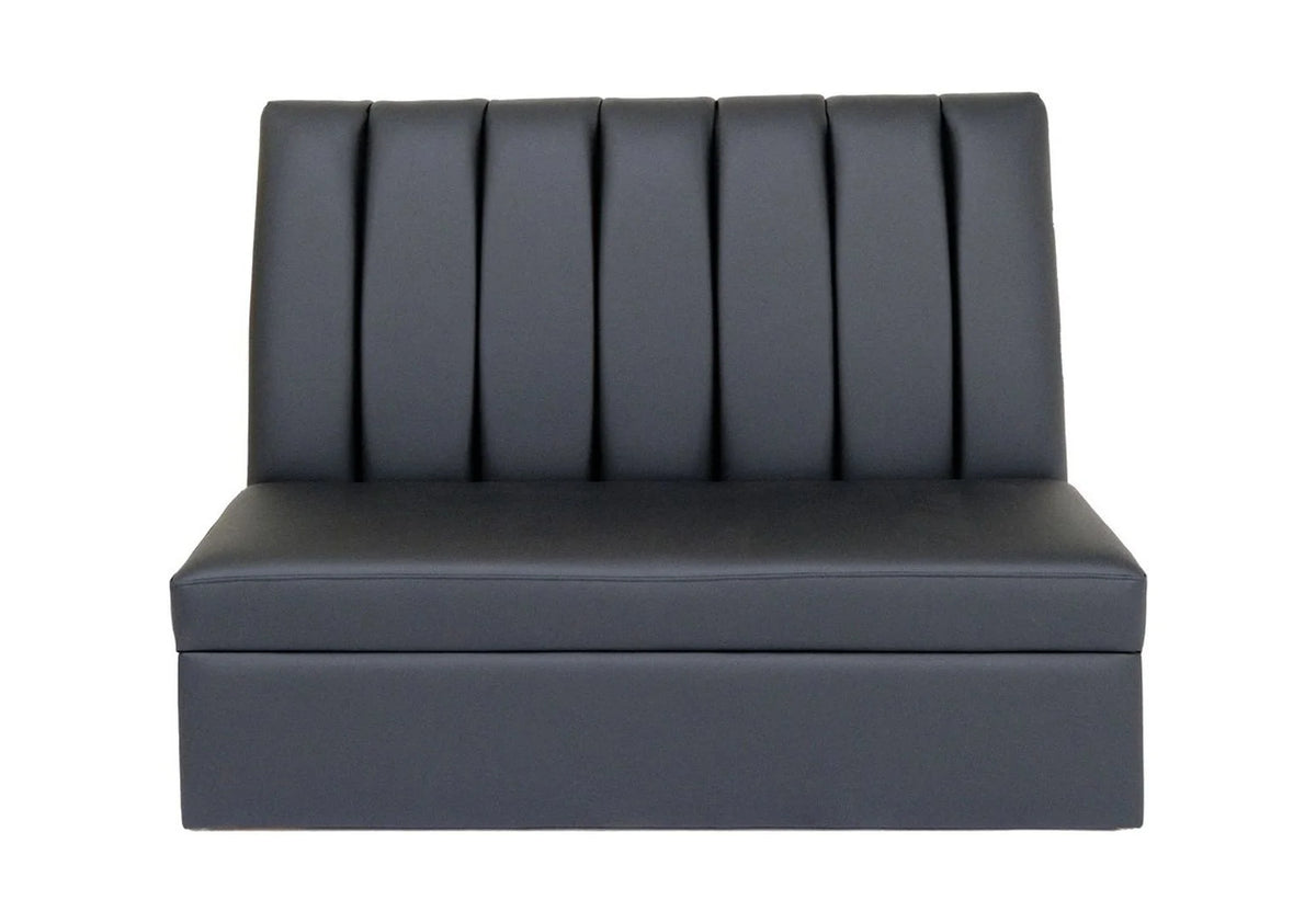 Black Faux Leather Armless Love Seat J267956