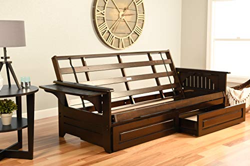 Full Size Futon with Storage Drawers in Espresso Finish X89148