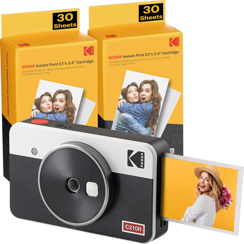 Portable Wireless Instant Camera & Photo Printer, 68-Sheet Bundle, Yellow Y5837