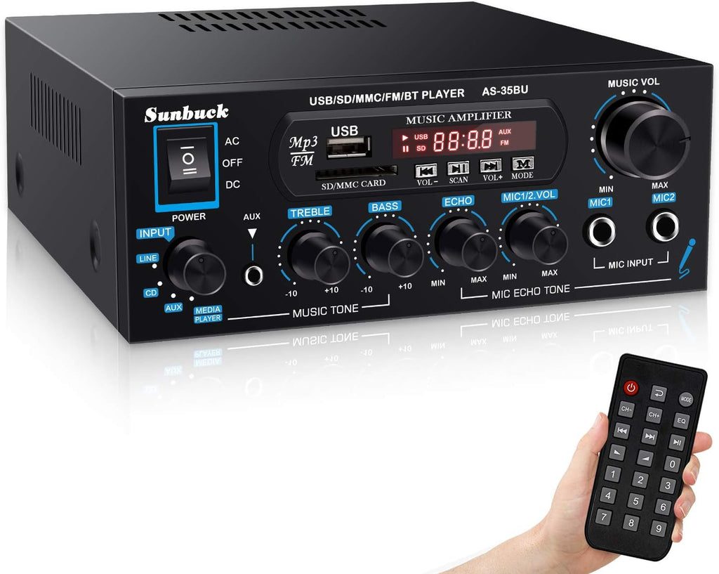 200W Dual Channel Wireless Bluetooth Stereo Amplifier Receiver M36143