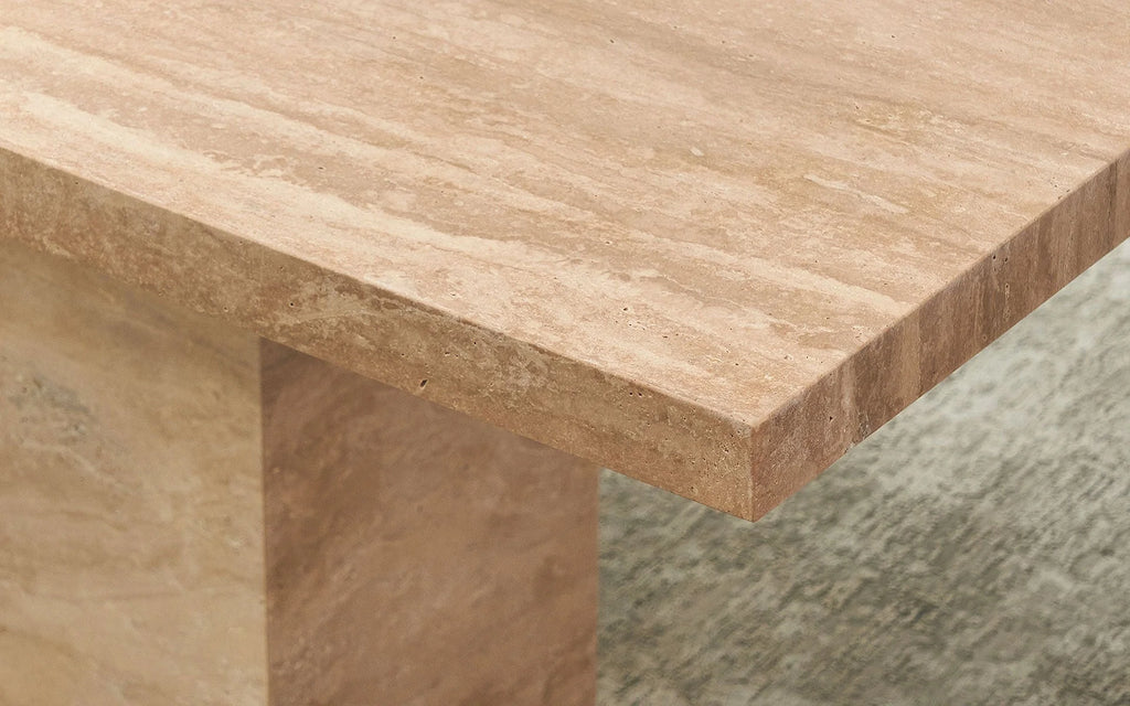 Light Brown Travertine Dining Table J226265