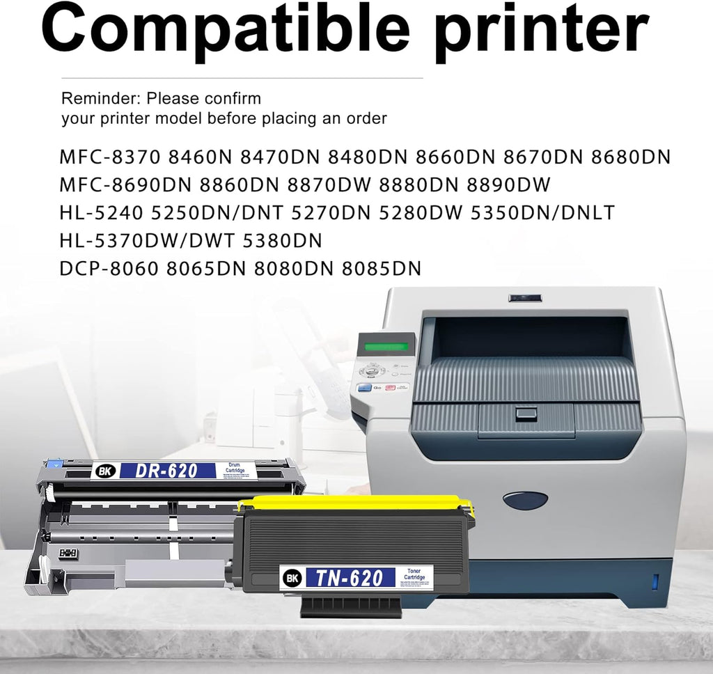 Compatible TN620 Toner Cartridge and DR620 Drum Unit 4-Pack Q327273