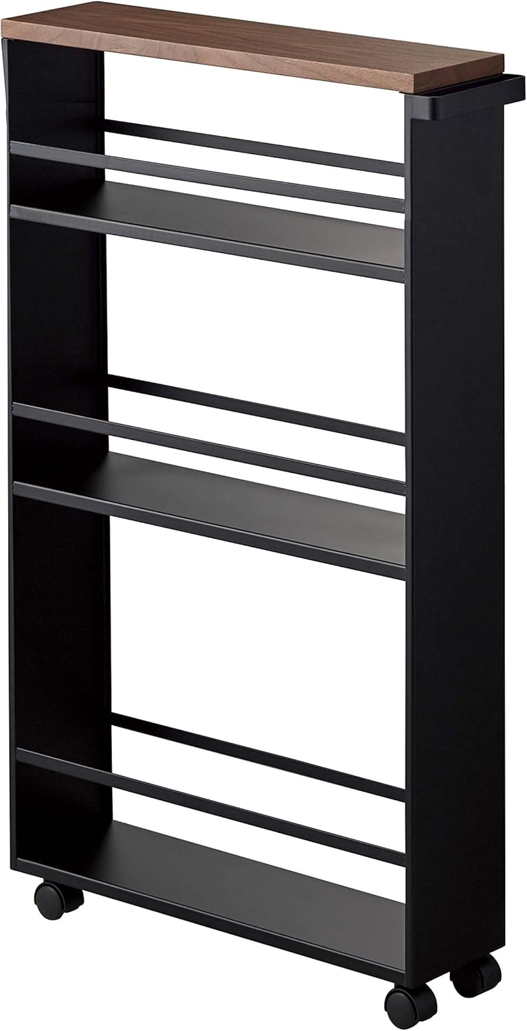 White Slim Rolling Storage Cart With Handle C225