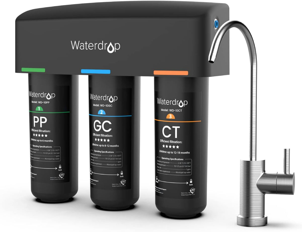 3-Stage High Capacity Under Sink Water Filter with Dedicated Faucet L898643