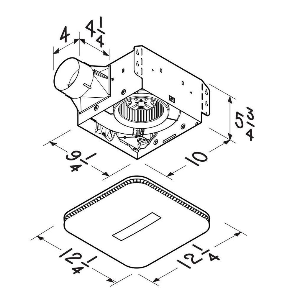80 CFM Bathroom Exhaust Fan with LED Clean Cover E995335