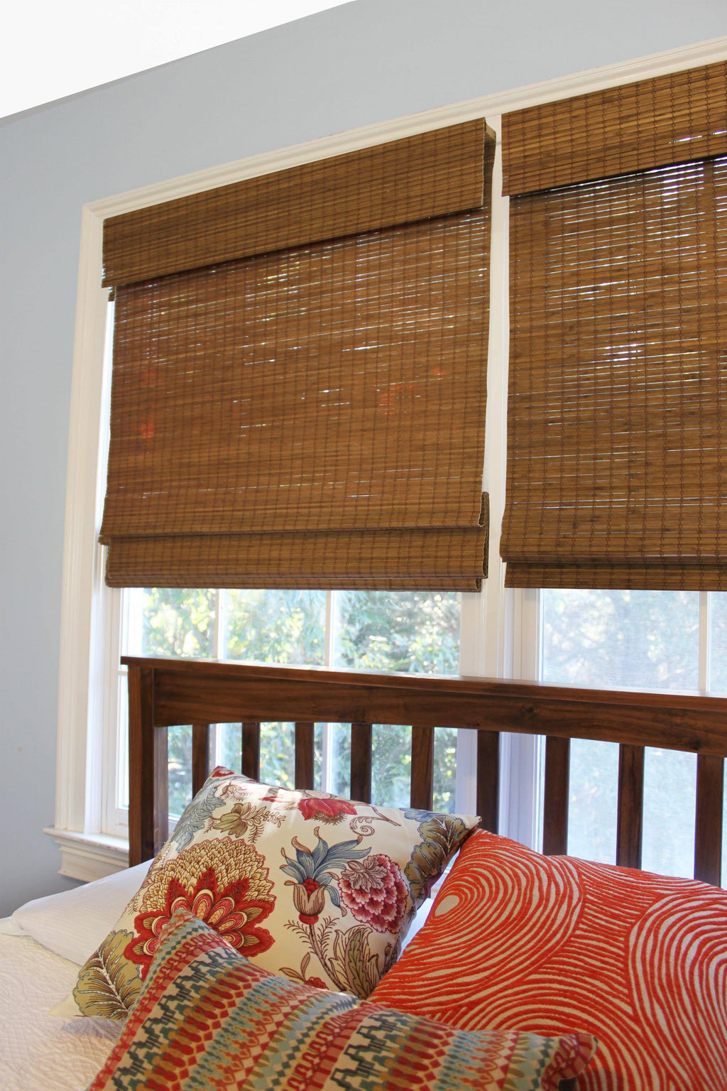 Cordless Maple Bamboo Roman Shade with Valance 35 in. W x 64 in. L M473732