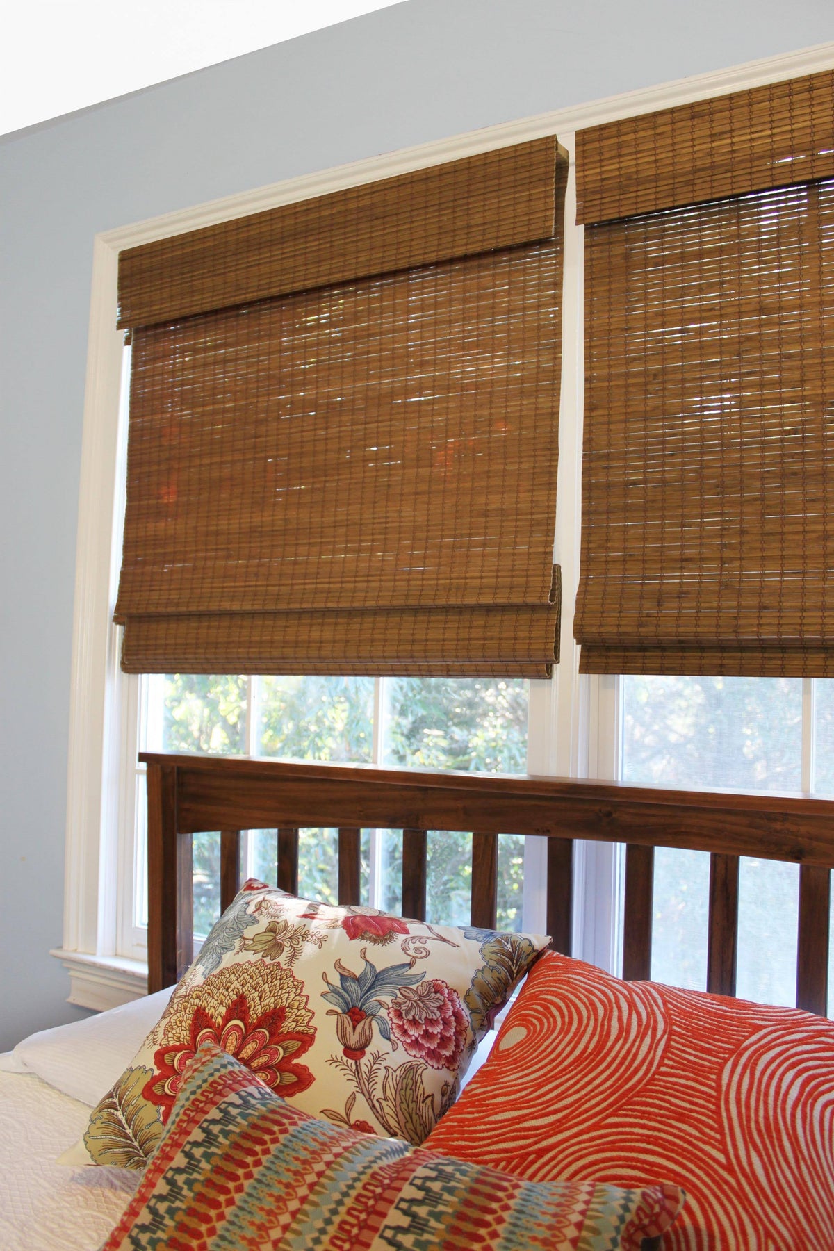 Cordless Maple Bamboo Roman Shade with Valance 35 in. W x 64 in. L M473732
