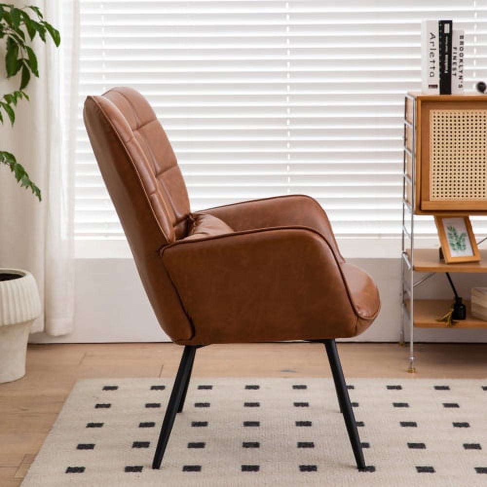 Bonded Leather High Back Accent Chair with Metal Legs A554