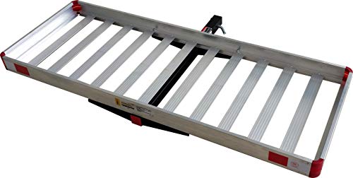 500-lb Capacity 50 inch x 22 inch Folding Aluminum Cargo Carrier Rack Basket with High Side Rails D114660