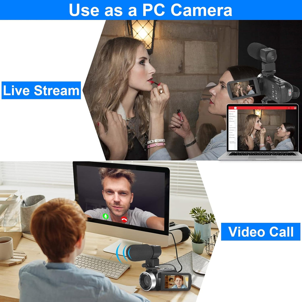 4K 56MP Vlogging Camera with External Microphone and IR Night Vision P454019