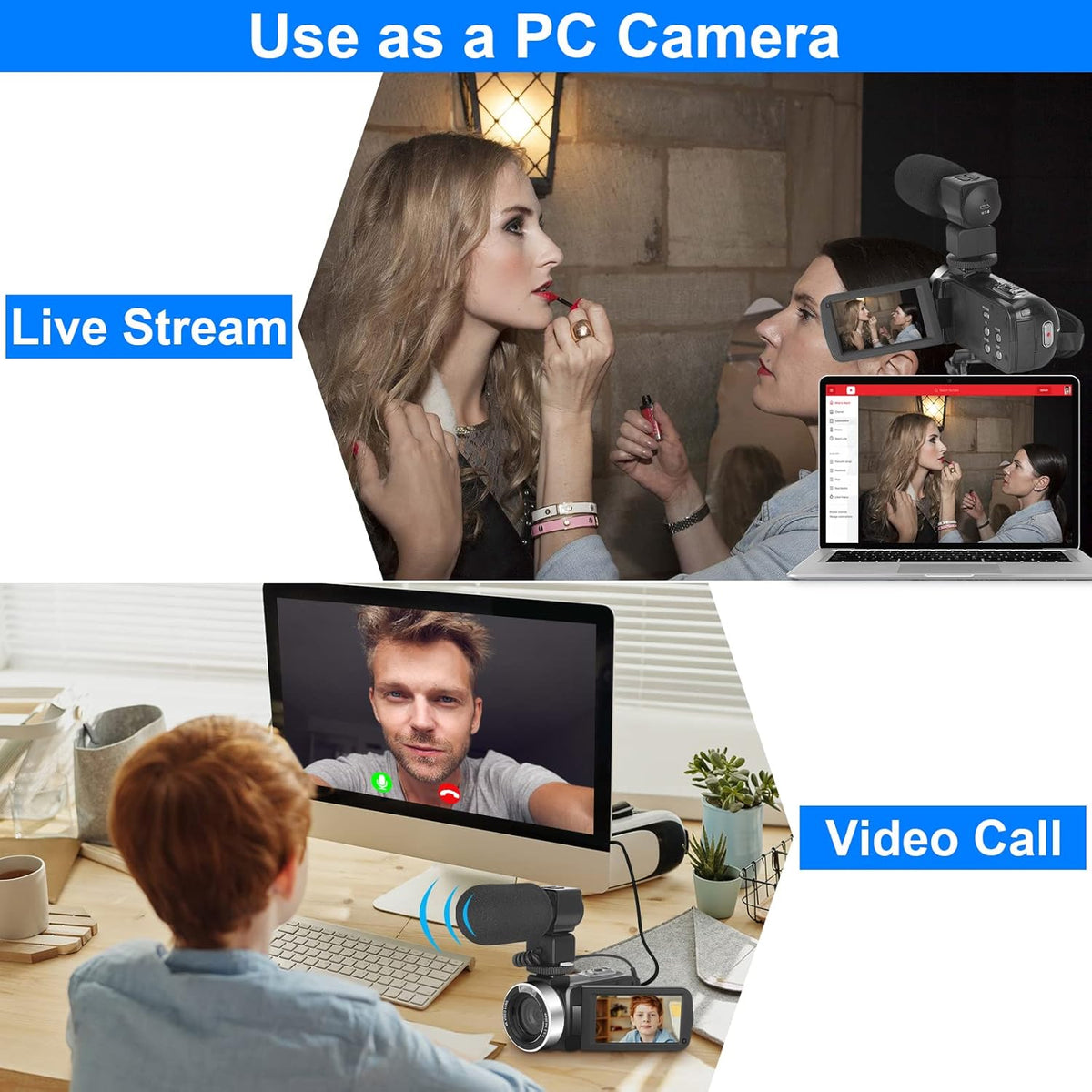 4K 56MP Vlogging Camera with External Microphone and IR Night Vision P454019