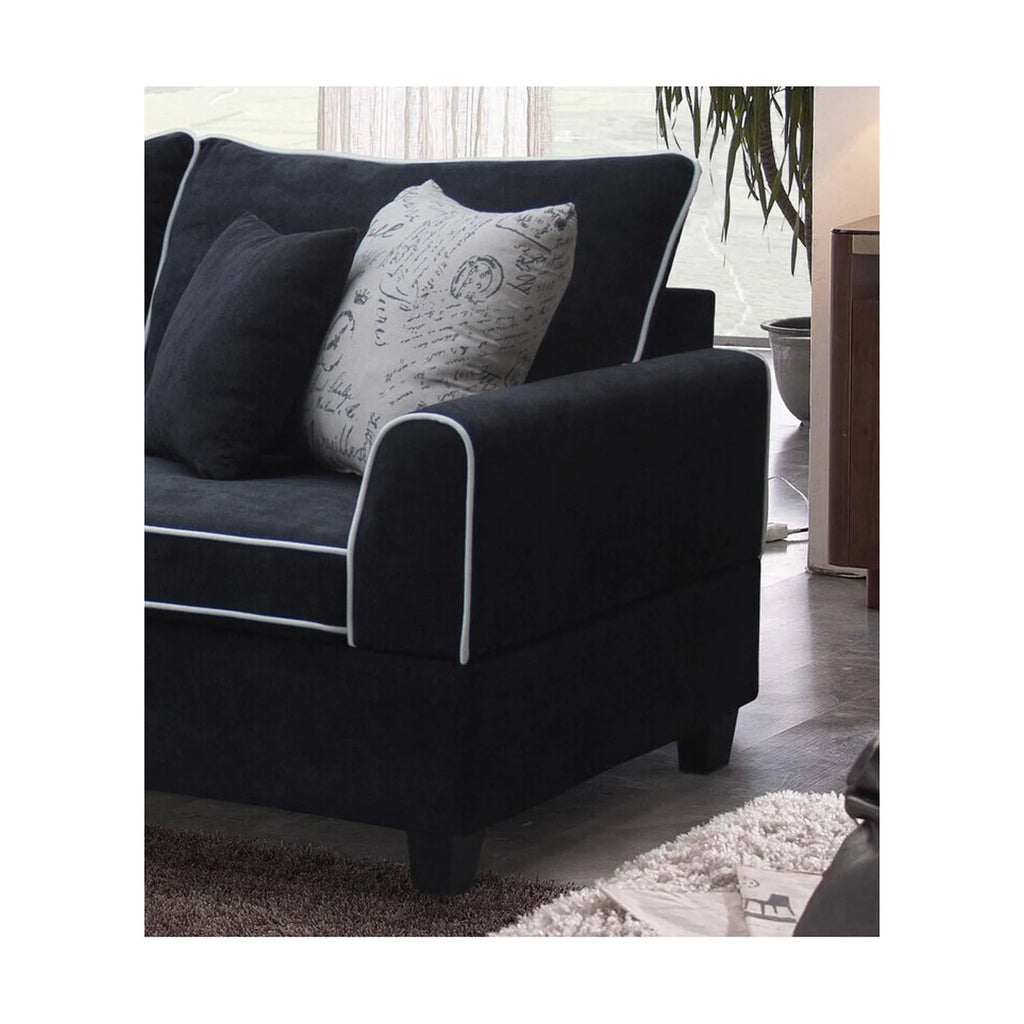 Country Cottage Fabric Sectional Sofa With Left-Facing Chaise And Storage Ottoman Q487