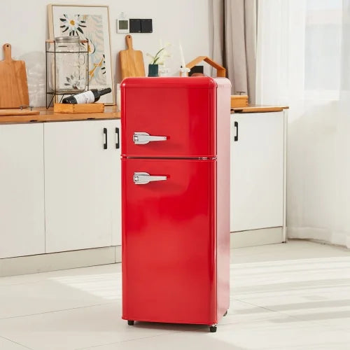 Mini Red 4.5 Cu.ft Compact Refrigerator with Adjustable Mechanical Thermostat 2-Door R919019