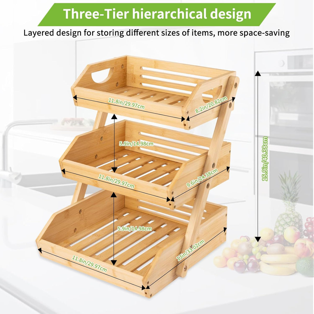 Bamboo Fruit Basket with Banana Hook B109826