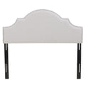 Light Gray Fabric Full/Queen Headboard with Nailhead Trim R34790