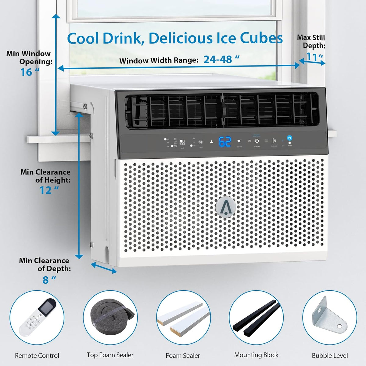 U-Shaped Window Air Conditioner, 6000BTU F8138