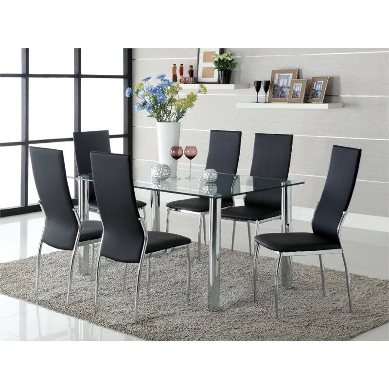Black Highback Side Chair Set of 2 Z80049