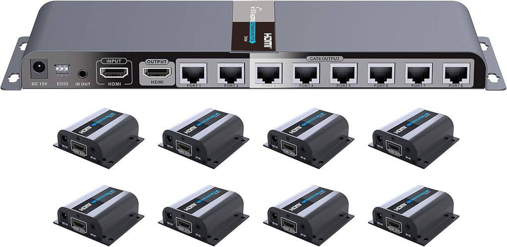 1080P 1x4 HDMI Splitter Over Cat6 Extender with IR R86832