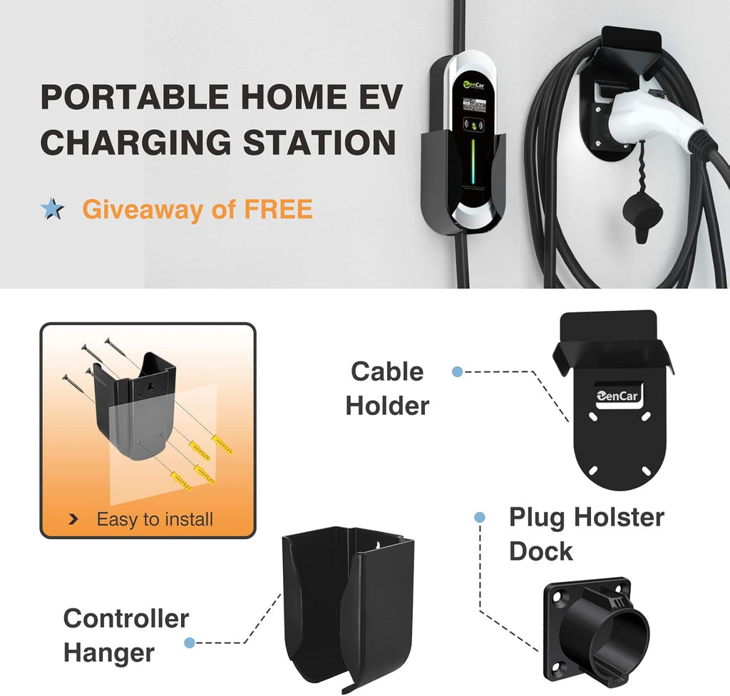 Portable EV Charger with NEMA 6-20 Plug and 5-15 Adapter X6135