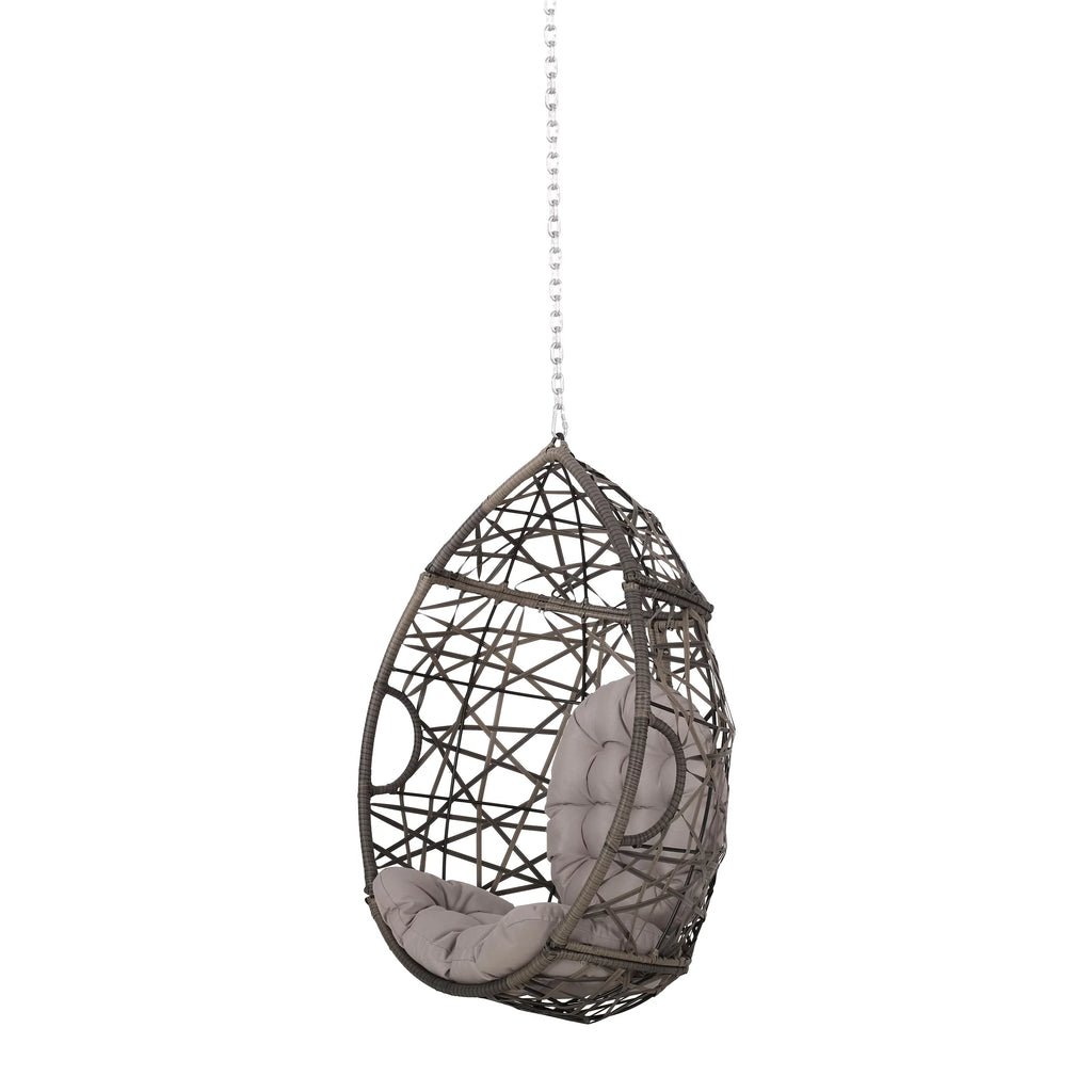Gray Wicker Hanging Chair Q2539