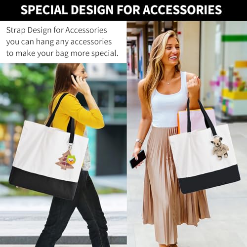 6 Pack Canvas Tote Bags with Zipper M152720