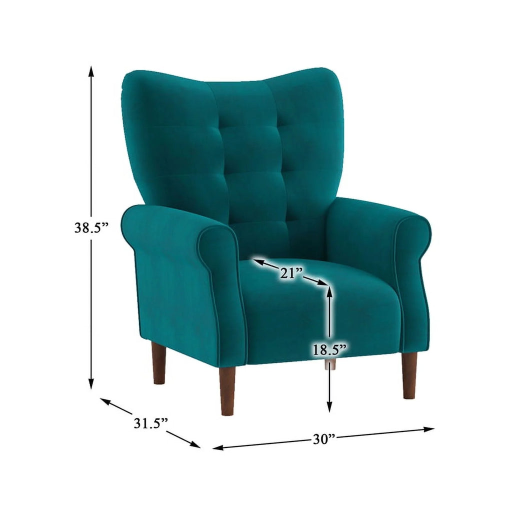 Teal Velvet Accent Chair B72309