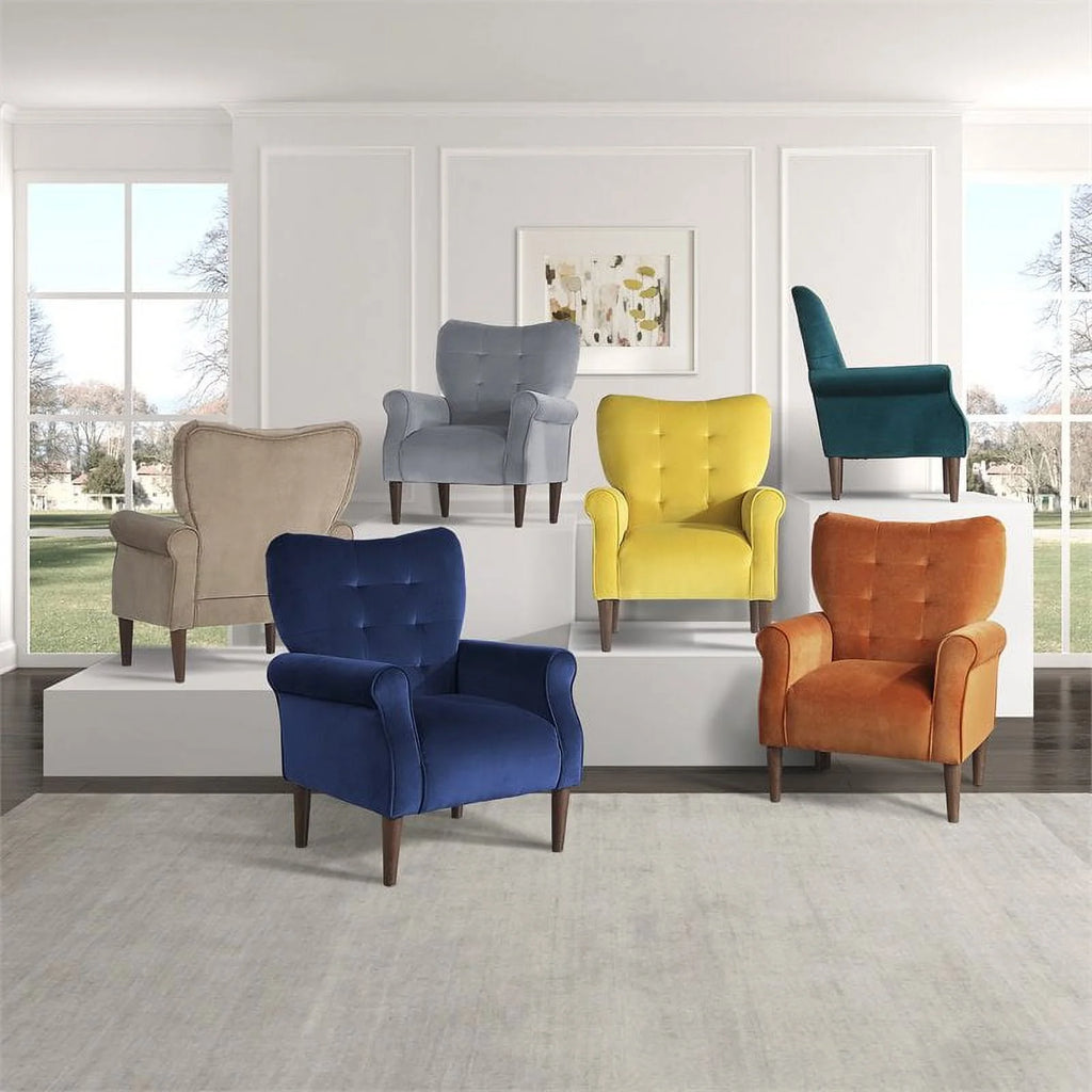 Teal Velvet Accent Chair B72309