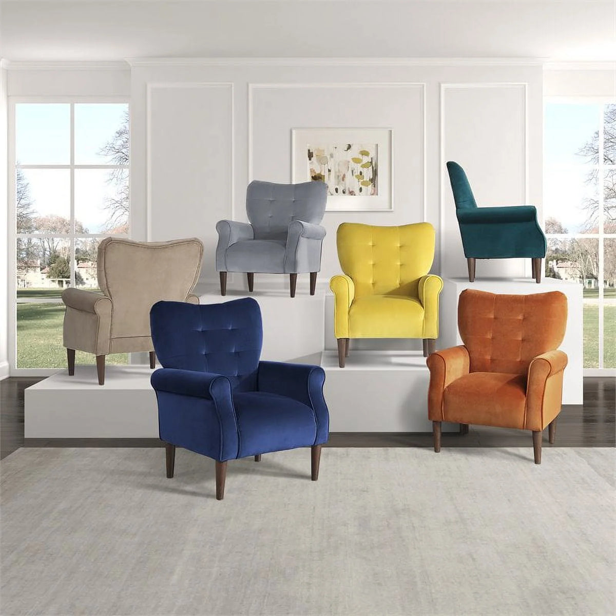 Teal Velvet Accent Chair B72309