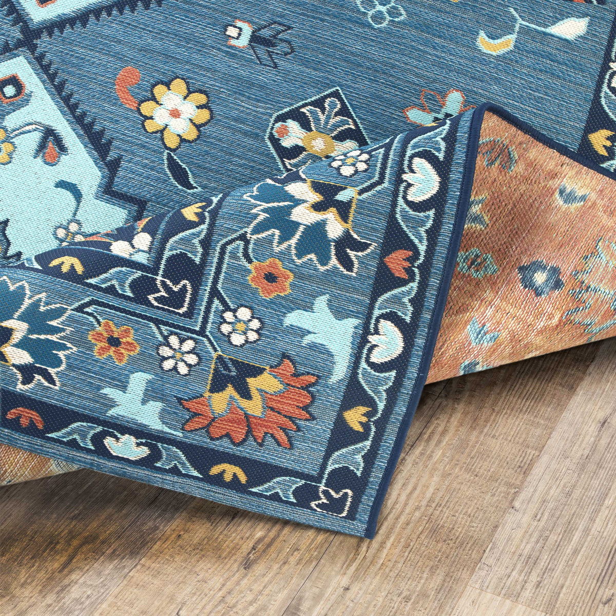 Indigo Blue 7' x 10' Outdoor Rug S695