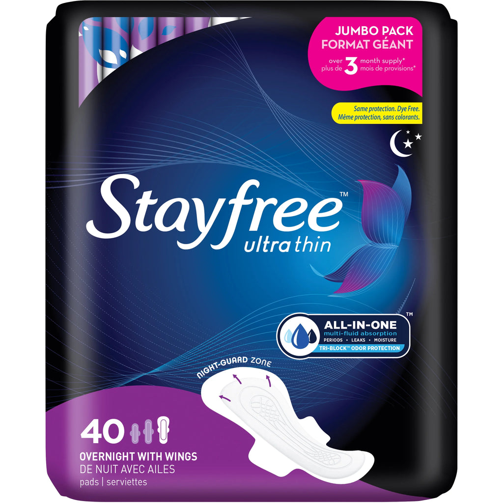 Ultra Thin Overnight Pads With Wings, 40 Ct Y27925