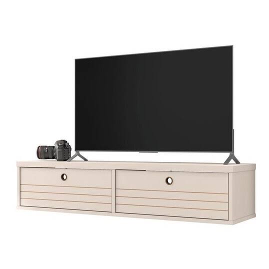 White Floating Entertainment Center M8567