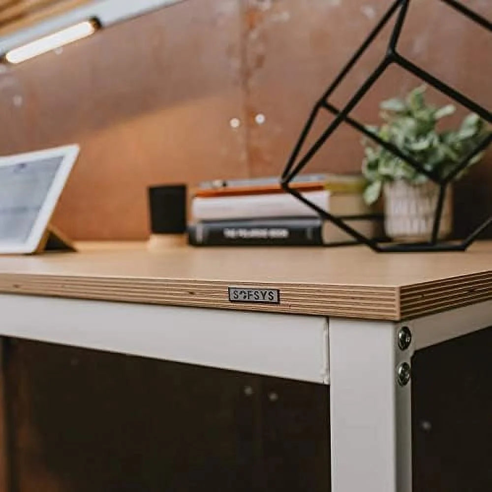 55.1" Computer Writing Desk with Sturdy Metal Frame U708220