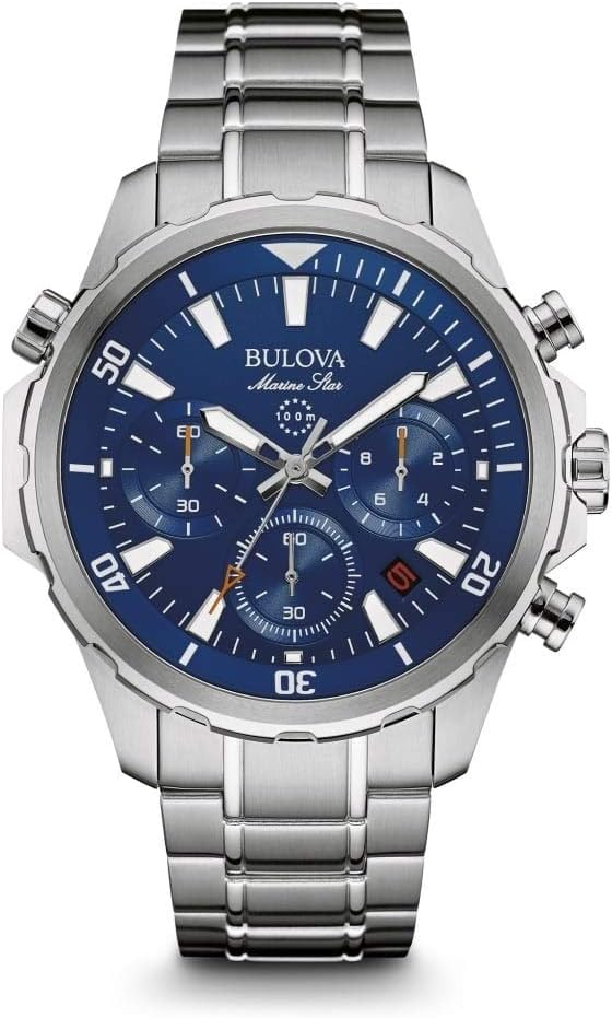 Men's Chronograph Quartz Watch with Stainless Steel Strap, Blue Z777598
