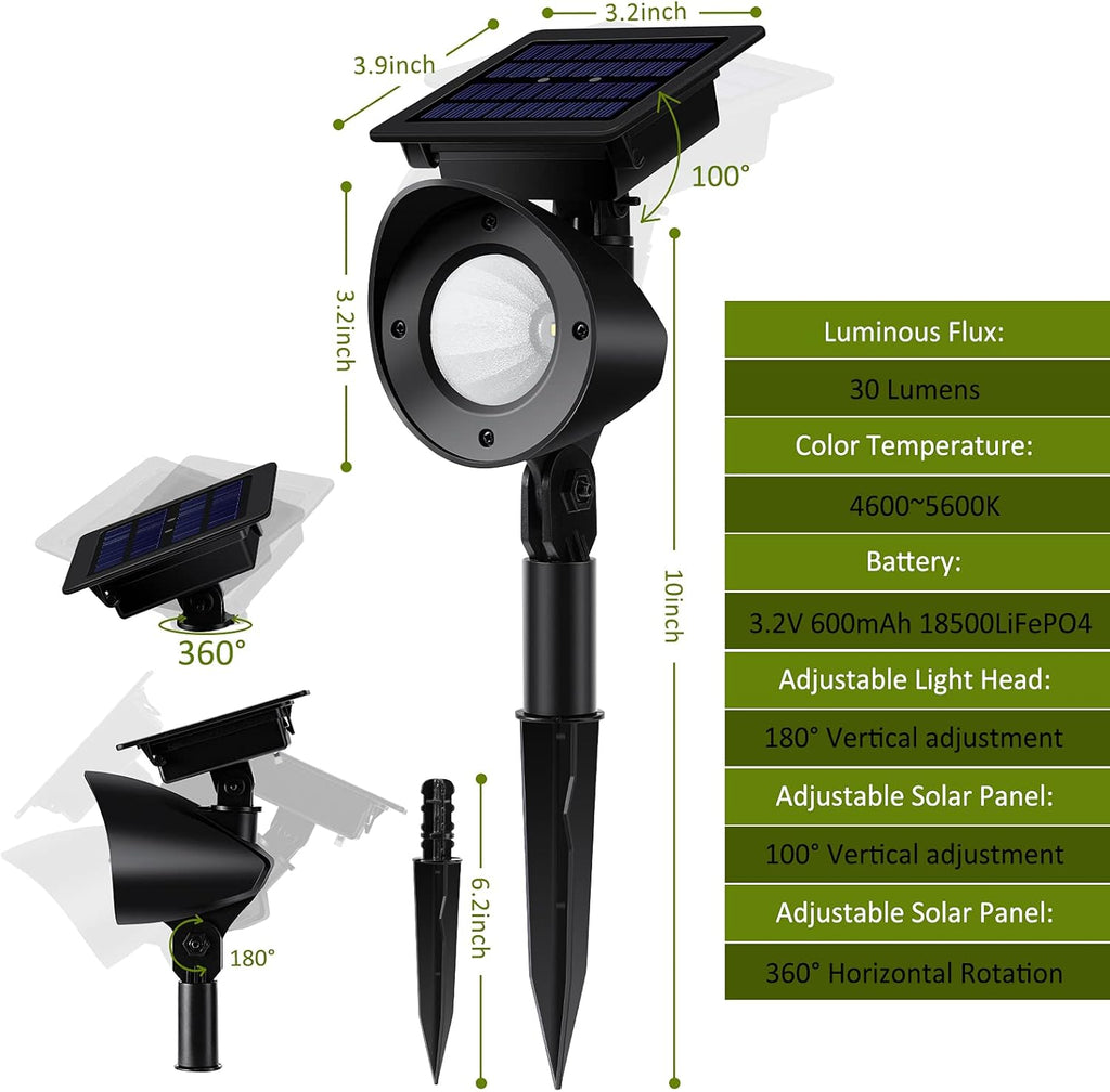 Waterproof 360° Adjustable Solar Spot Lights 4 Pack Warm White F8908