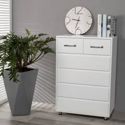 White 6 Drawer Storage Cabinet P929859