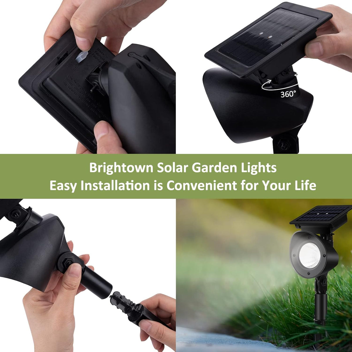 Waterproof 360° Adjustable Solar Spot Lights 4 Pack Warm White F8908
