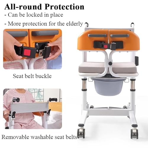 Portable Bath Lift Chair with 180° Split Seat and Wheels H22291