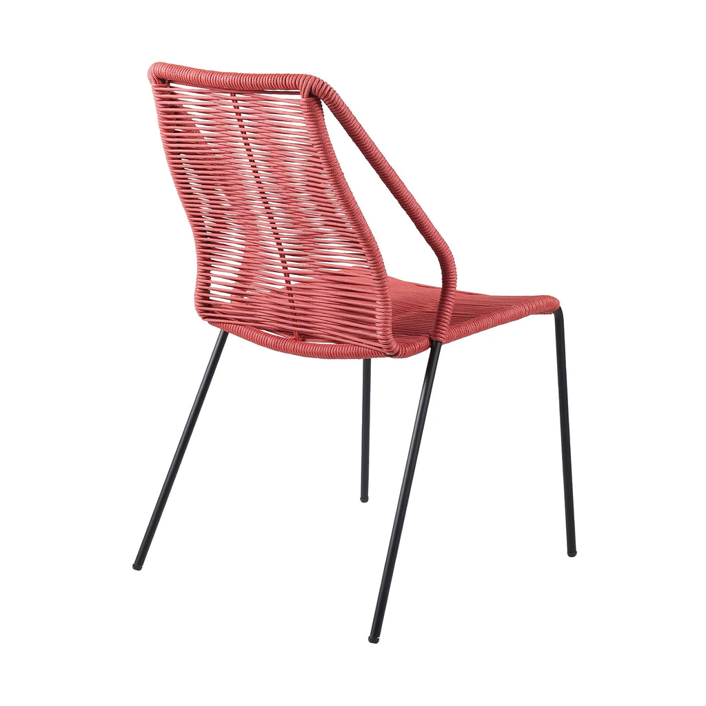 Red Set of 2 Stackable Steel Outdoor Dining Chair T2045