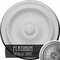 9 5/8x22OD x 1 1/8x22P Hand-Painted Platinum Ceiling Medallion Y619084