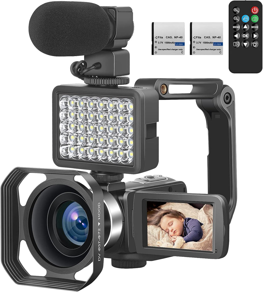 4K 56MP Vlogging Camera with External Microphone and IR Night Vision P454019