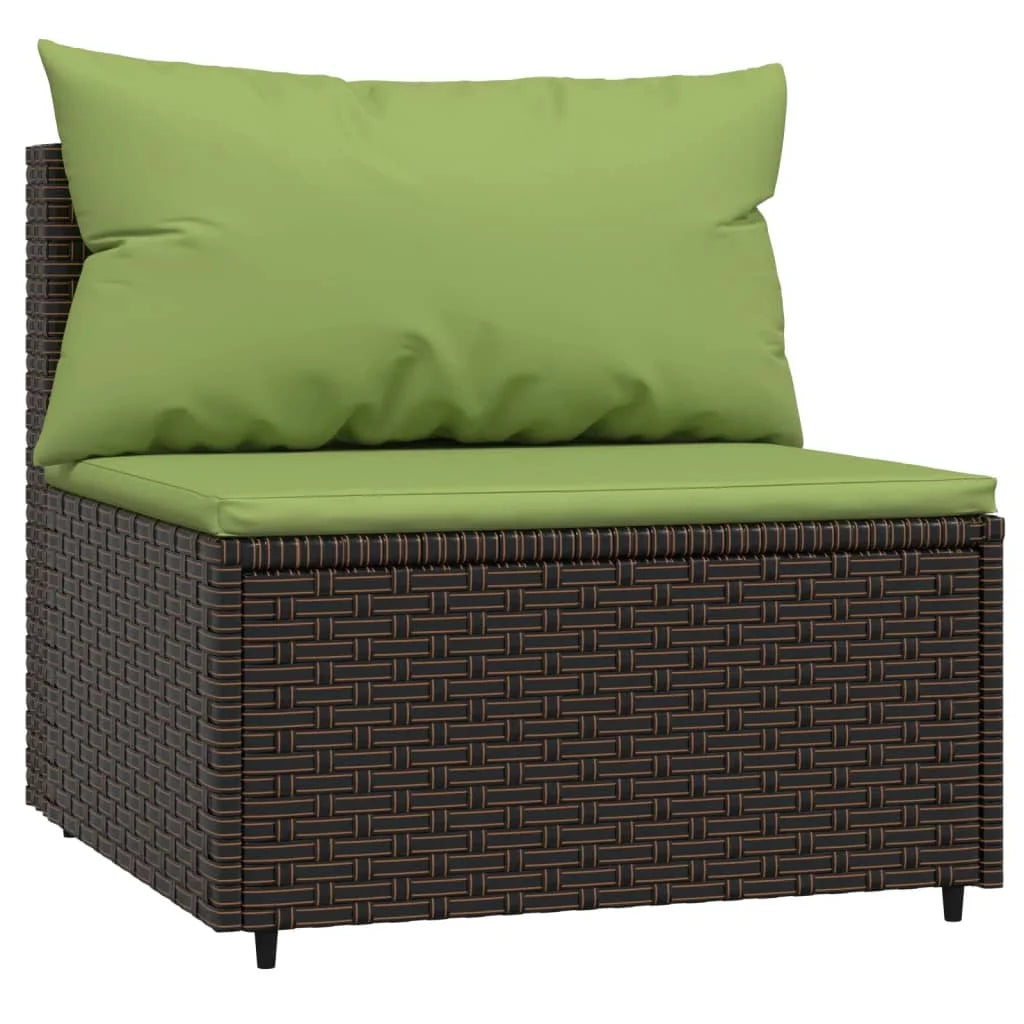 Brown Poly Rattan Patio Sofa with Cushions B235