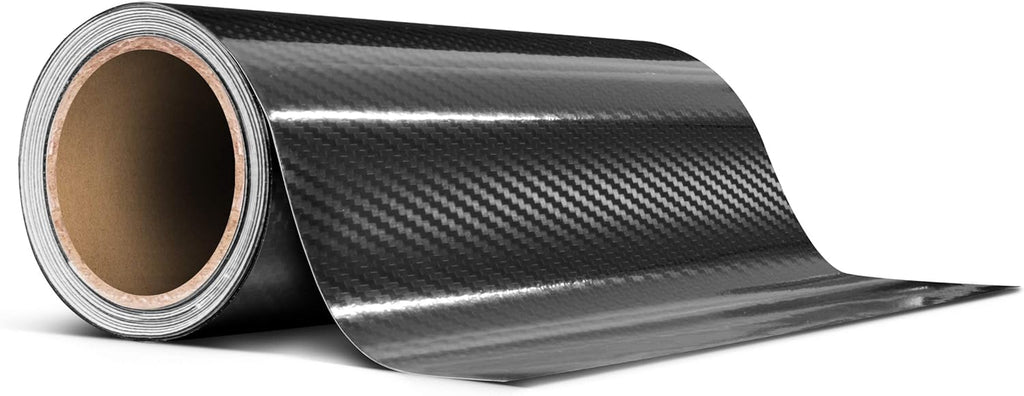 High Gloss Black Carbon Fiber Vinyl Wrap Tape Roll (12 Inch x 20ft) Pack of 2 Y928954
