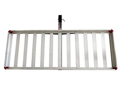 500-lb Capacity 50 inch x 22 inch Folding Aluminum Cargo Carrier Rack Basket with High Side Rails D114660