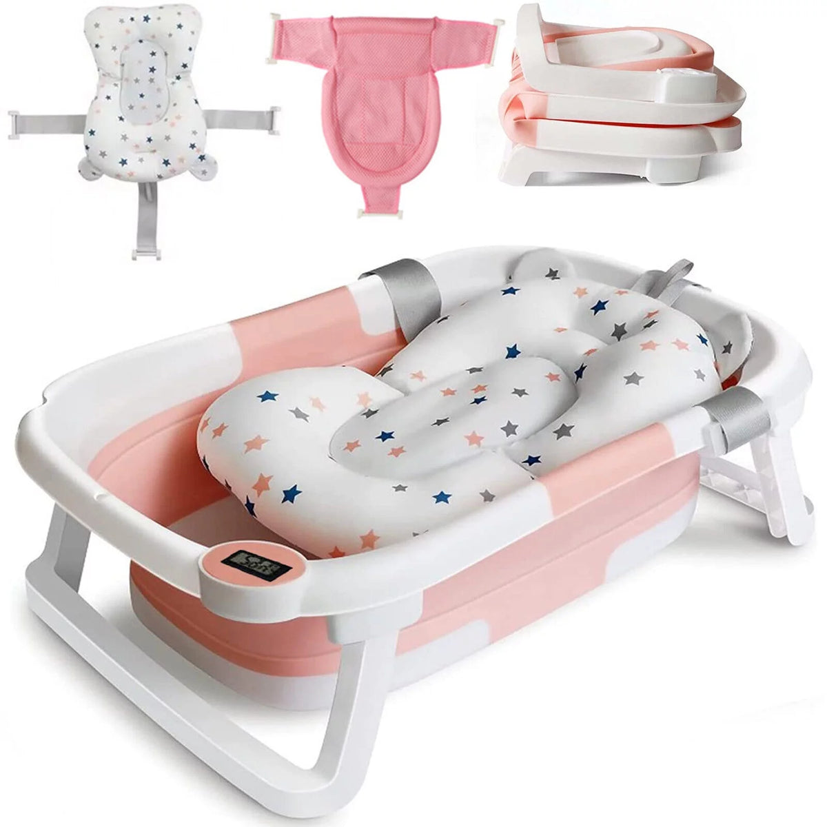 Collapsible Baby Bathtub with Thermometer S9941